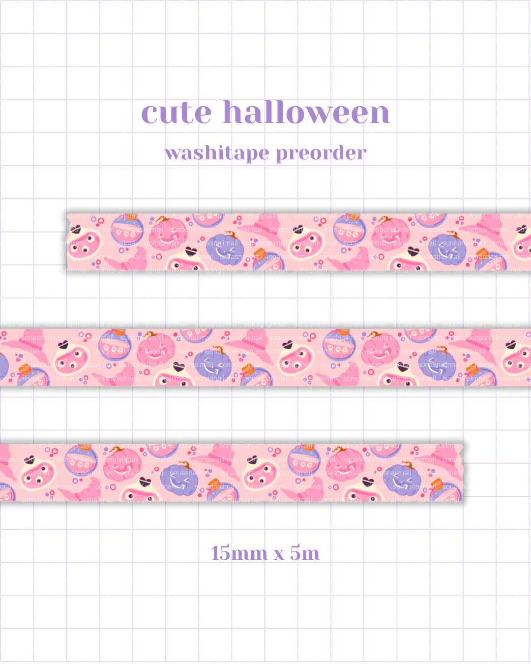 Cute Halloween Washi Tape (15mm) | PREORDER