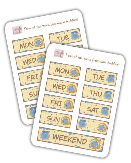 Breakfast Buddies: Week headers