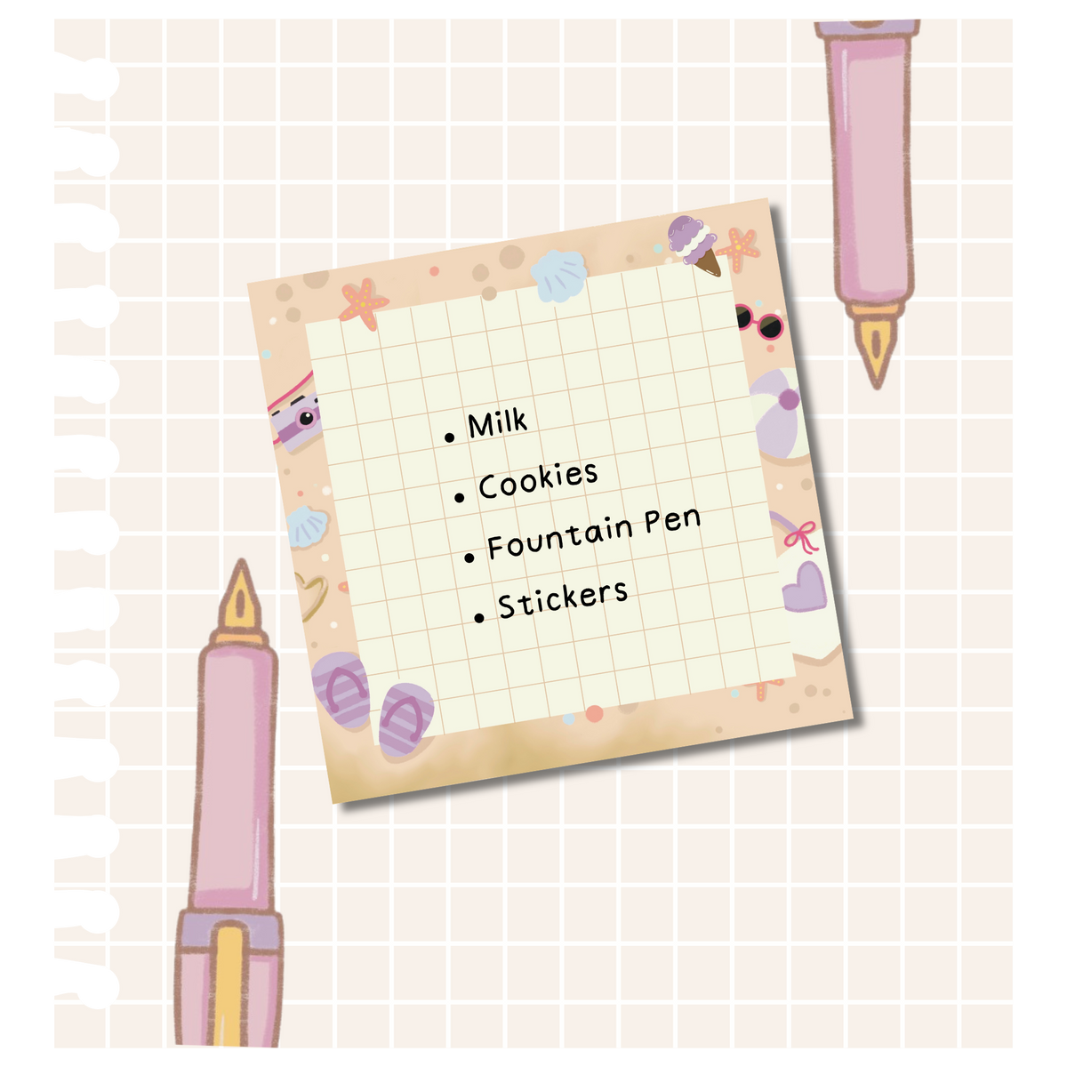 Pip's Sunny Afternoon | Beach Day Memo Pad