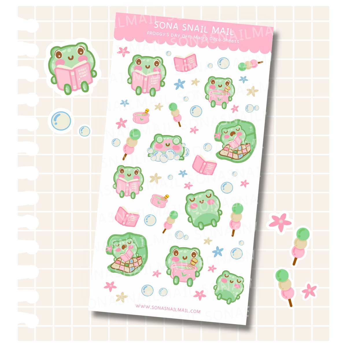 Froggy's Day Off | Macro Deco Sticker Sheet