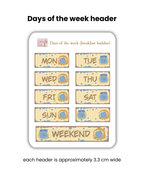 Breakfast Buddies: Week headers