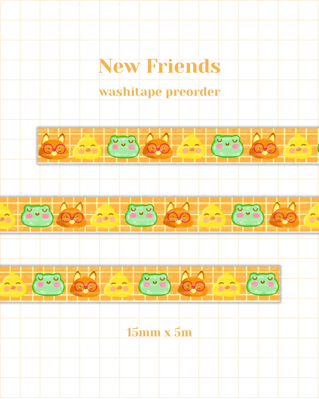 New Friends Washi Tape (15mm) | PREORDER